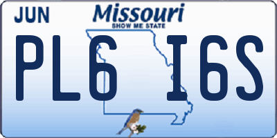 MO license plate PL6I6S