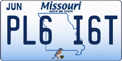 MO license plate PL6I6T