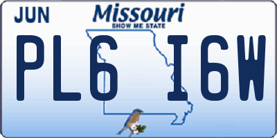MO license plate PL6I6W