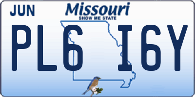 MO license plate PL6I6Y