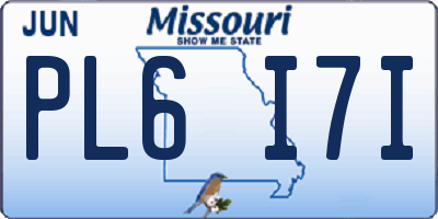 MO license plate PL6I7I