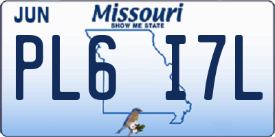 MO license plate PL6I7L