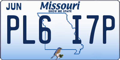 MO license plate PL6I7P