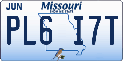 MO license plate PL6I7T