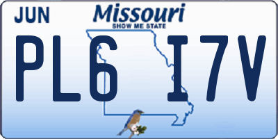 MO license plate PL6I7V