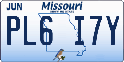 MO license plate PL6I7Y