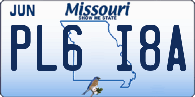 MO license plate PL6I8A
