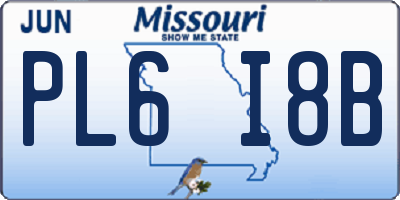 MO license plate PL6I8B