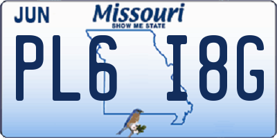 MO license plate PL6I8G