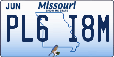 MO license plate PL6I8M