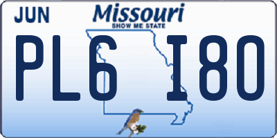 MO license plate PL6I8O