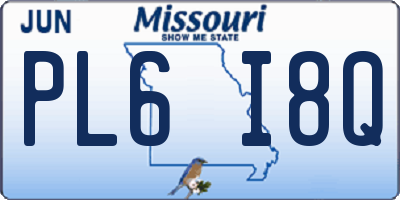 MO license plate PL6I8Q