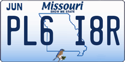 MO license plate PL6I8R