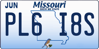MO license plate PL6I8S