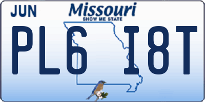 MO license plate PL6I8T