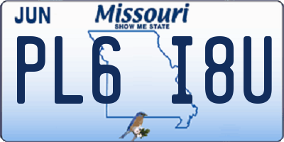 MO license plate PL6I8U