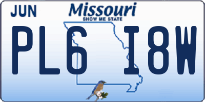 MO license plate PL6I8W