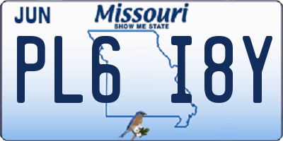 MO license plate PL6I8Y