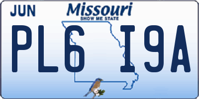 MO license plate PL6I9A