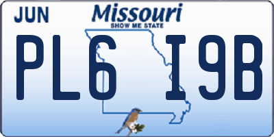 MO license plate PL6I9B