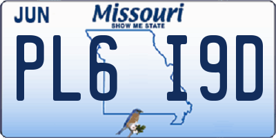 MO license plate PL6I9D