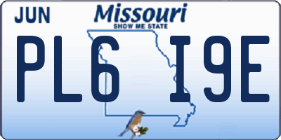 MO license plate PL6I9E