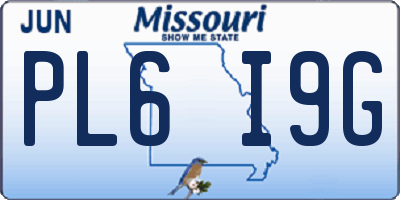 MO license plate PL6I9G
