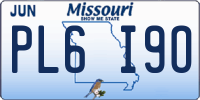 MO license plate PL6I9O