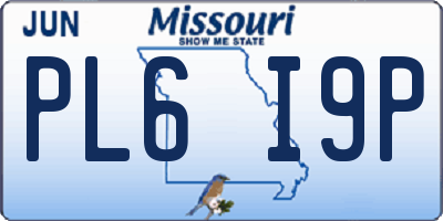 MO license plate PL6I9P