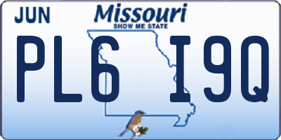 MO license plate PL6I9Q