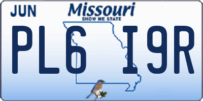 MO license plate PL6I9R