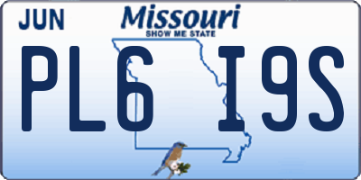 MO license plate PL6I9S