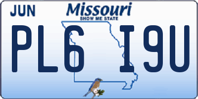 MO license plate PL6I9U