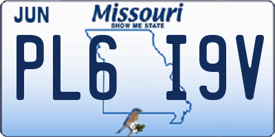 MO license plate PL6I9V
