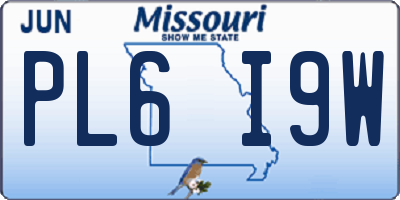 MO license plate PL6I9W