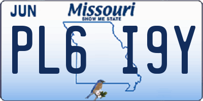 MO license plate PL6I9Y