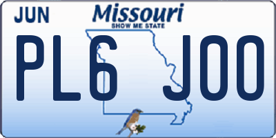 MO license plate PL6J0O