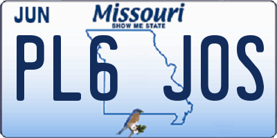 MO license plate PL6J0S
