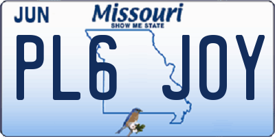 MO license plate PL6J0Y