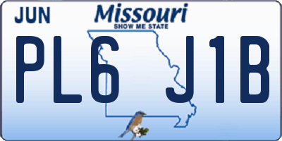 MO license plate PL6J1B