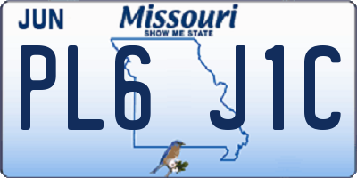 MO license plate PL6J1C