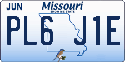 MO license plate PL6J1E