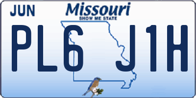 MO license plate PL6J1H