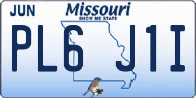 MO license plate PL6J1I