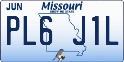 MO license plate PL6J1L