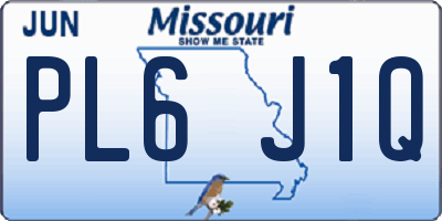 MO license plate PL6J1Q