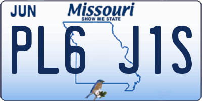 MO license plate PL6J1S