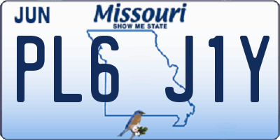 MO license plate PL6J1Y