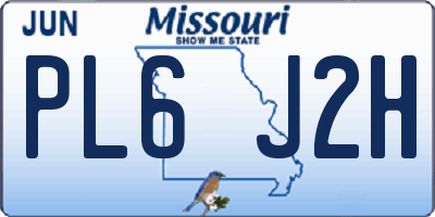 MO license plate PL6J2H