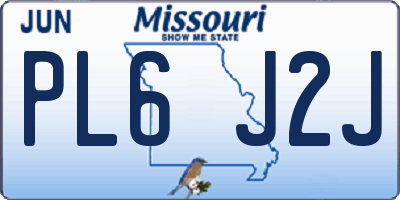 MO license plate PL6J2J